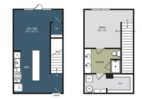 a floor plan of a small house with a bedroom and a living room
